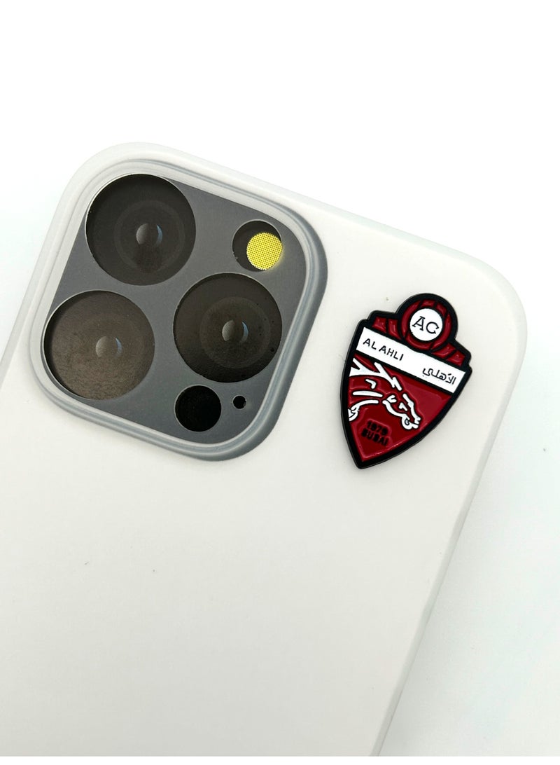 2 قطع من ملصقات معدنية - ملصق نادي الأهلي وملصق نادي شباب الأهلي - معدن عالي الجودة للهواتف المحمولة وأجهزة الكمبيوتر المحمولة وحقائب الظهر والمزيد - Image 2